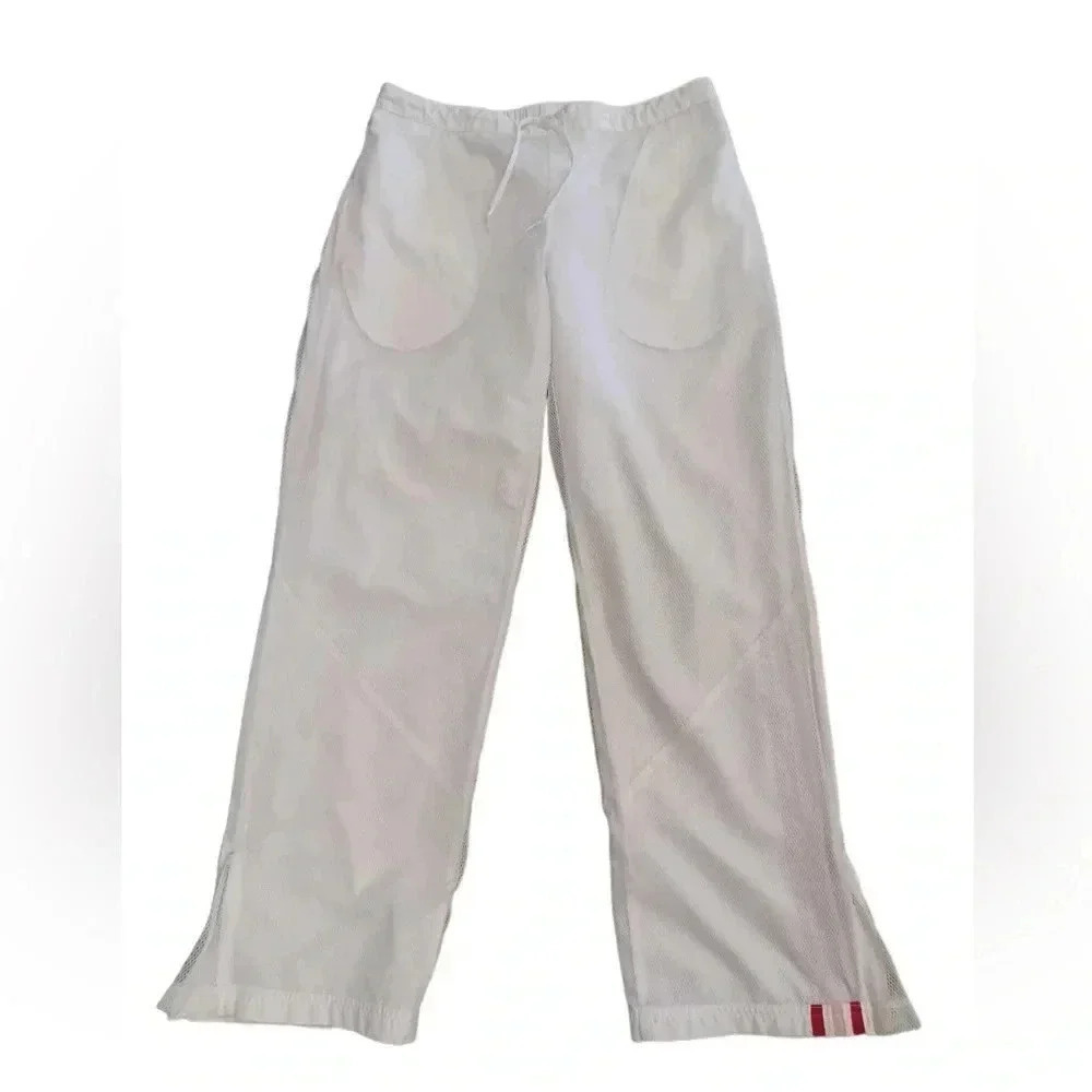 Adidas Vintage Lined White Red Track Pants Size Large - Picture 2 of 11